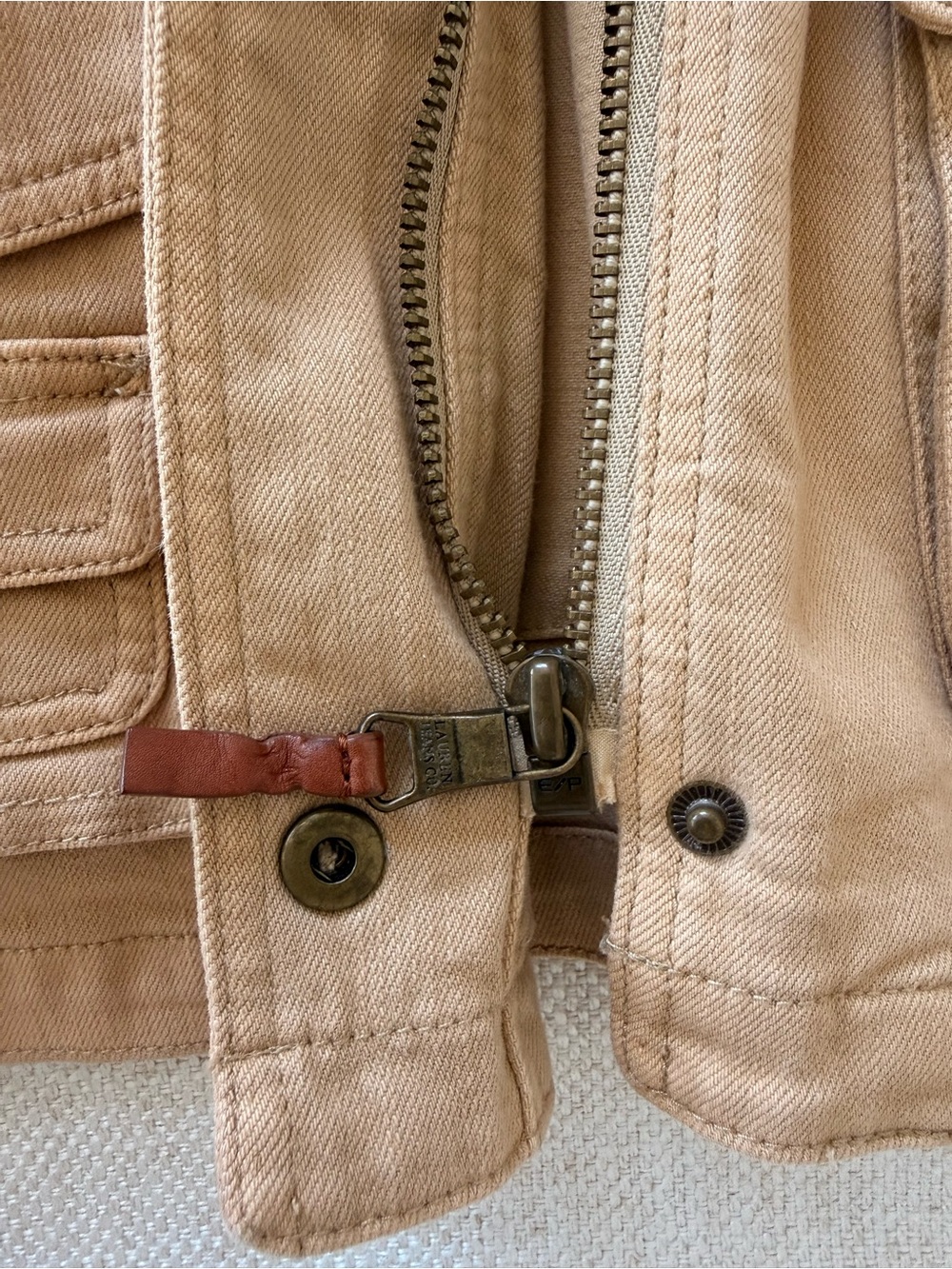 Ralph Lauren Tan Field Jacket with Leather-Trim Pockets - Picture 12 of 15